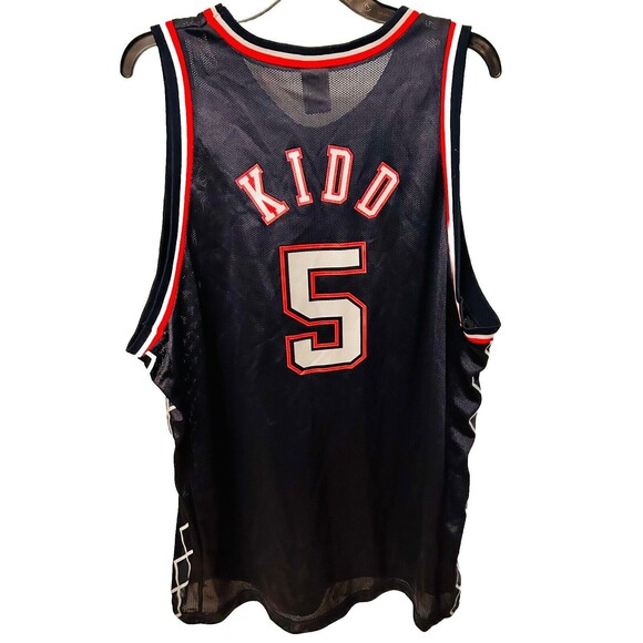 Vintage Champion NBA New Jersey Nets -#5 Jason Kidd Size 48- Navy Blue -EUC - Picture 5 of 8